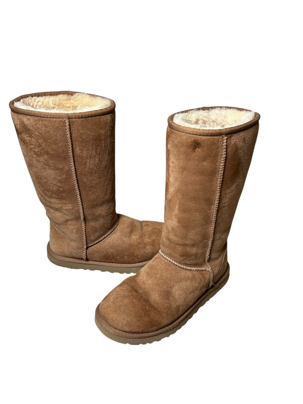 Ugg women’s classic tall II chestnut beige fleece line pull on boots size 7